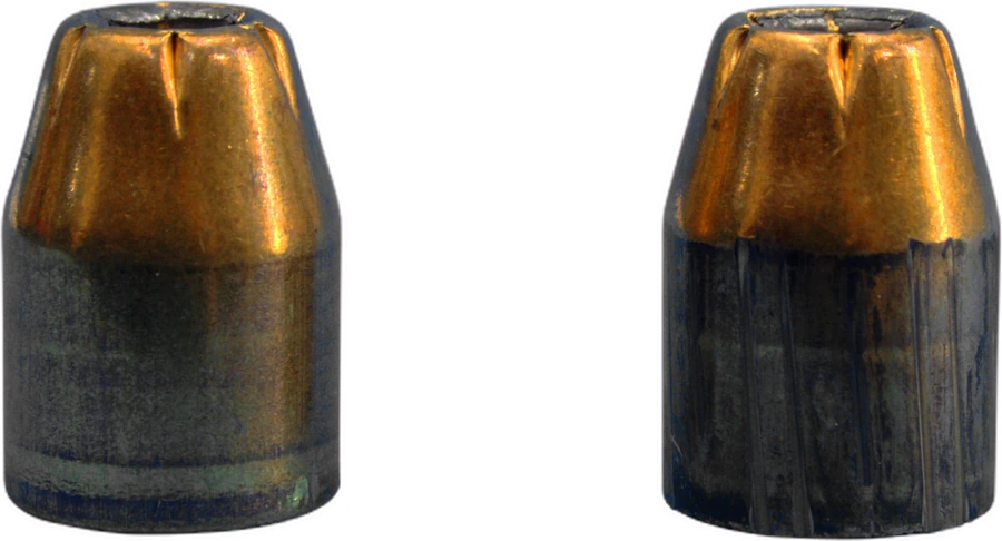 .45 ACP Hohlspitz — unverschossen (links im Bild) und aus dem PRS 1090 zurückgewonnen (rechts im Bild)